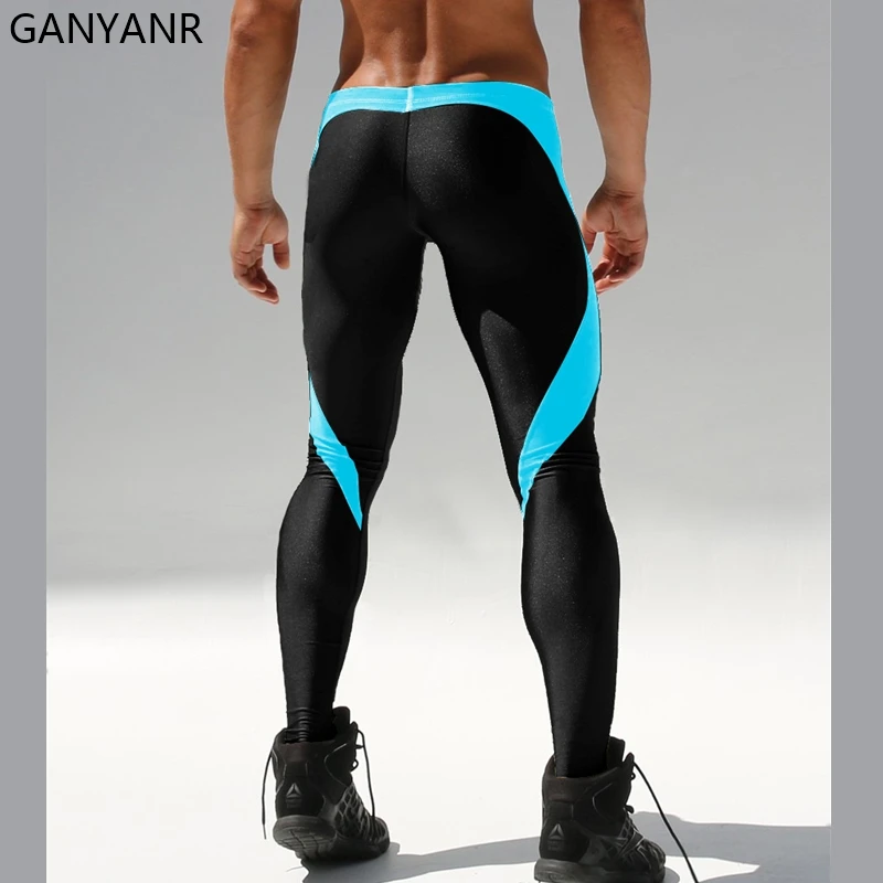 

GANYANR Men Running Tights Compression Pants Leggings Sportswear Gym Fitness Sport Yoga Track Winter Gay Sexy Dry Fit Football