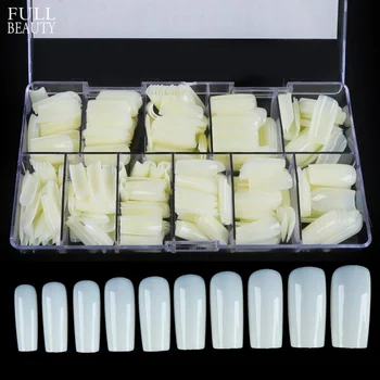 

500pcs False Nail Tips Clear Natural Artificial Fake Nail Tips Nail Art Practice Display Design UV Gel Manicure Tools CH1625