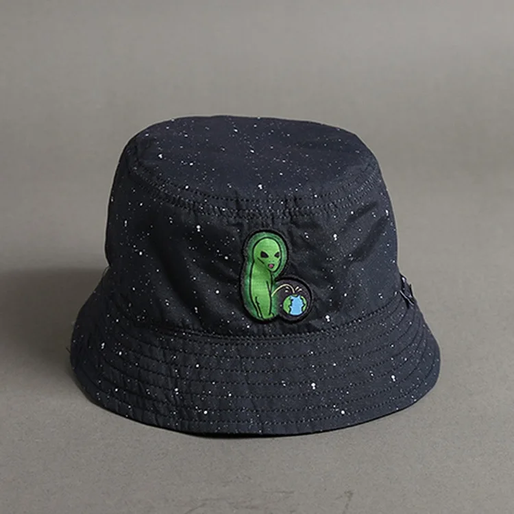 

2019 Cool Black Print Pattern Bucket Hats For Women Men Fishing Hat Sun Summer Sunscreen Fisherman Panama Reversible Hip Hop Cap