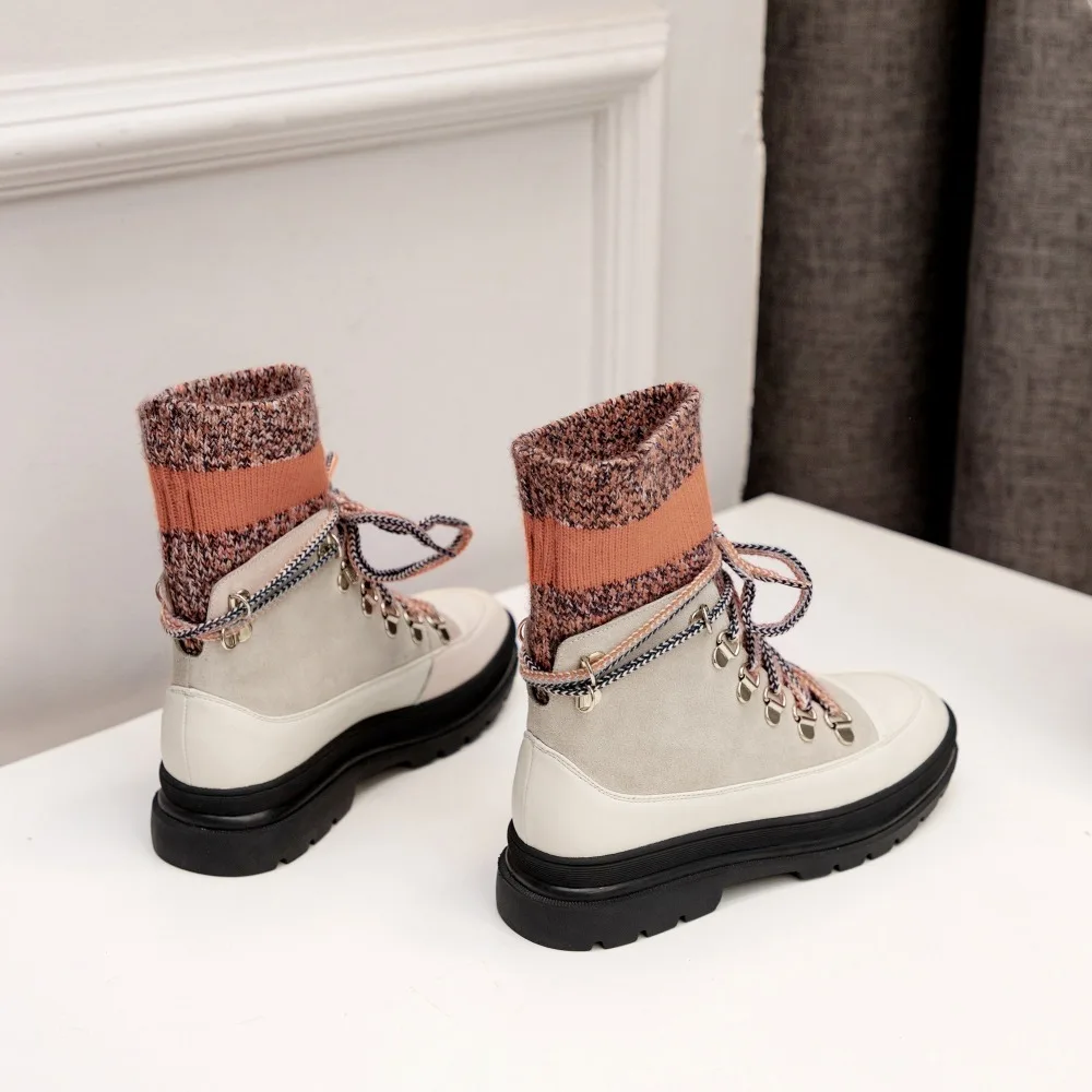 MORAZORA/; ботильоны из натуральной кожи; женская обувь на низком каблуке с круглым носком на шнуровке; зимние женские ботинки черного цвета; большой размер 40