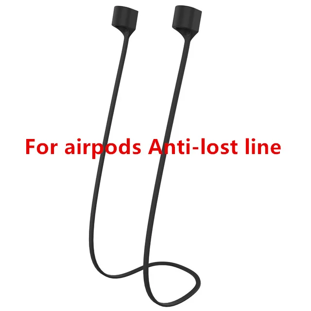 ТПУ Силиконовые Bluetooth беспроводные наушники мягкий чехол для AirPods 1 2 Защитная крышка аксессуары для кожи для Apple Air Pods Airpds - Цвет: Anti-lost line
