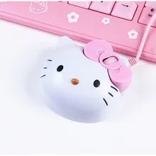 3D мультяшная Розовая hello kitty проводная мышь USB 2,0 Pro розовая Милая игровая мышь оптическая мышь для компьютера PC Детские мыши для девочек
