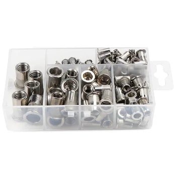 

PIECES Stainless Steel Rivet Nut Tool Flat Head Thread Rivet Nutsert Cap Assortment Kit Types Nuts (6 Types 165PCS)