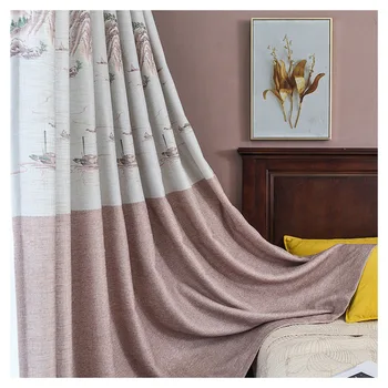 

High-grade Cotton and Linen Curtains for Living Room Dining Rooc Bedroom Blackout Linen Curtain Vertical European-style Curtains