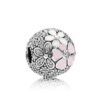

Pofu 925 Sterling Silver Fixed Clip Poetic Flower Clip Charm Clip Suitable For Original Ladies Bracelet DIY Jewelry