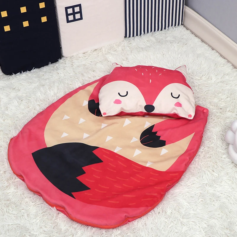 Хлопковый детский тонкий спальный мешок мод для летний комплект белья ребенок Saco De Dormir Para Bebe мешки Пингвин, лиса медведь спальные мешки