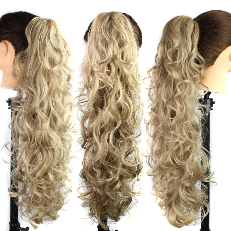 Synthetic Claw Clip Ponytail Luxury for Braiding 75cm 30" High Temperature Fiber Hairpieces Long Curly Hair Extensions for Women fake hair extensions