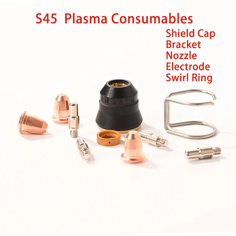 Electrode Nozzle Tip 0.6mm 0.8mm 0.9mm Swirl Ring Consumables For S45 Plasma Cutter Torch