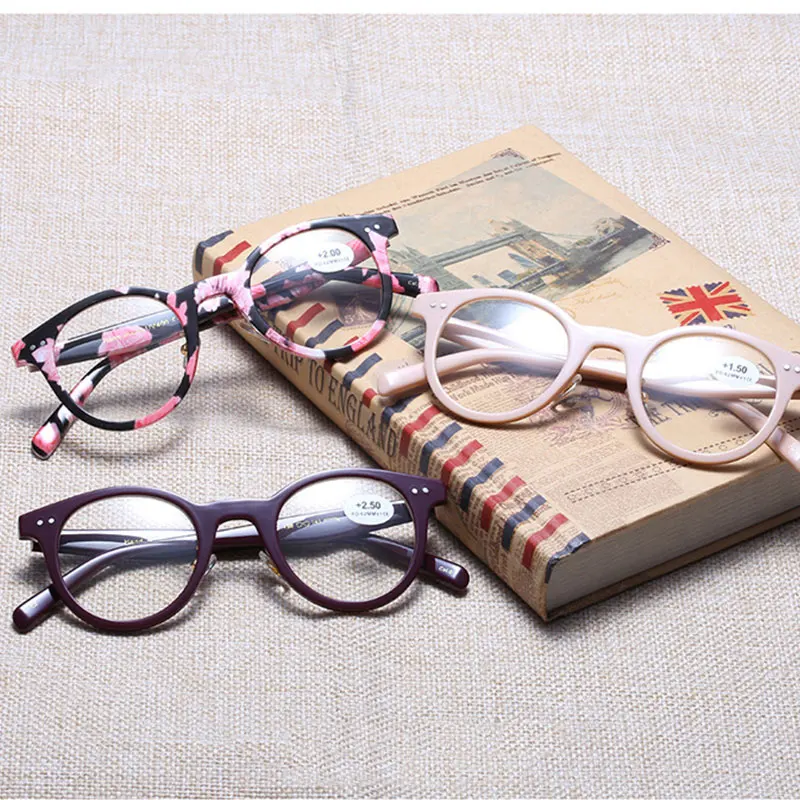 Винтажные очки для чтения, круглые прозрачные очки, оптические оправы, очки по рецепту для женщин, роскошные заклепки, оттенки Gafas