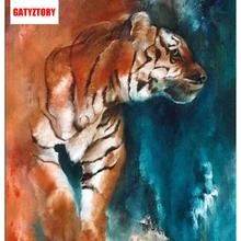 GATYZTORY 3D Алмазная живопись полная квадратная дрель DIY мозаичная картина фото на заказ холст настенная живопись гостиная юбилей тигр