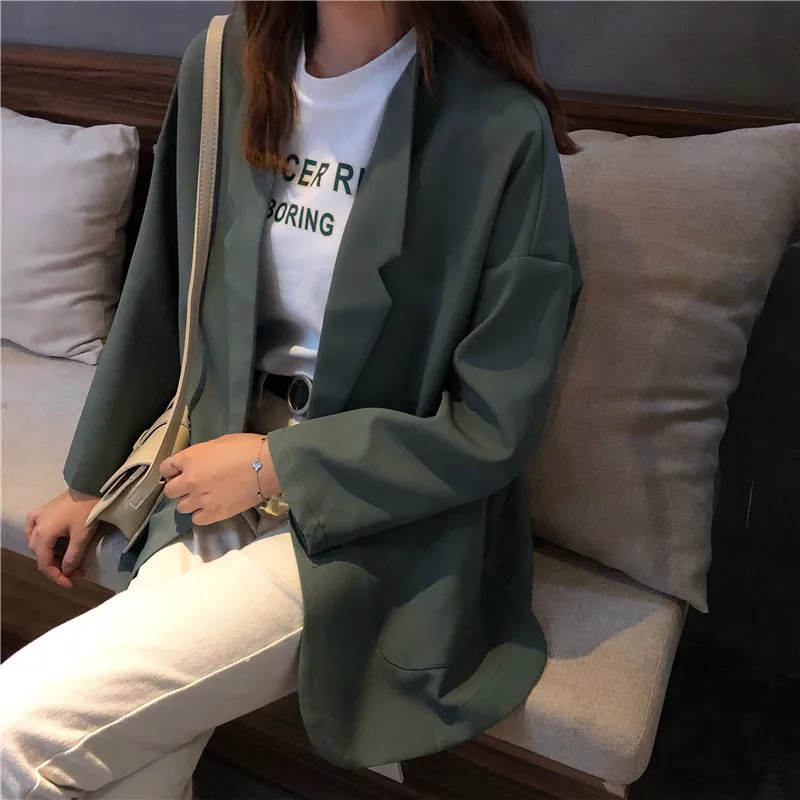 

Photo Shoot 2019 Spring New Style WOMEN'S Dress Simple Fashion Suit Loose-Fit Back Joint Suit Jacket Women's