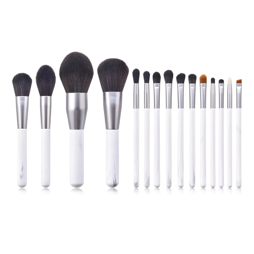Pincéis de Maquiagem Sintético em pó Crismo Conjunto Profissional Cabelo Fundação Blush Contorno Sombra Olho Delineador Ferramentas Cosméticos 15 Pçs 4 profissional cabelo sintético em pó fundação blush