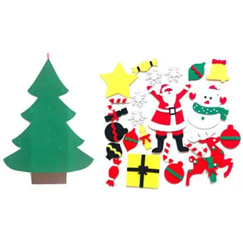 

DIY Felt Cloth Decorative Ornaments Christmas Tree And Snowman Set Wall-mounted Removable Felt Christmas Tree