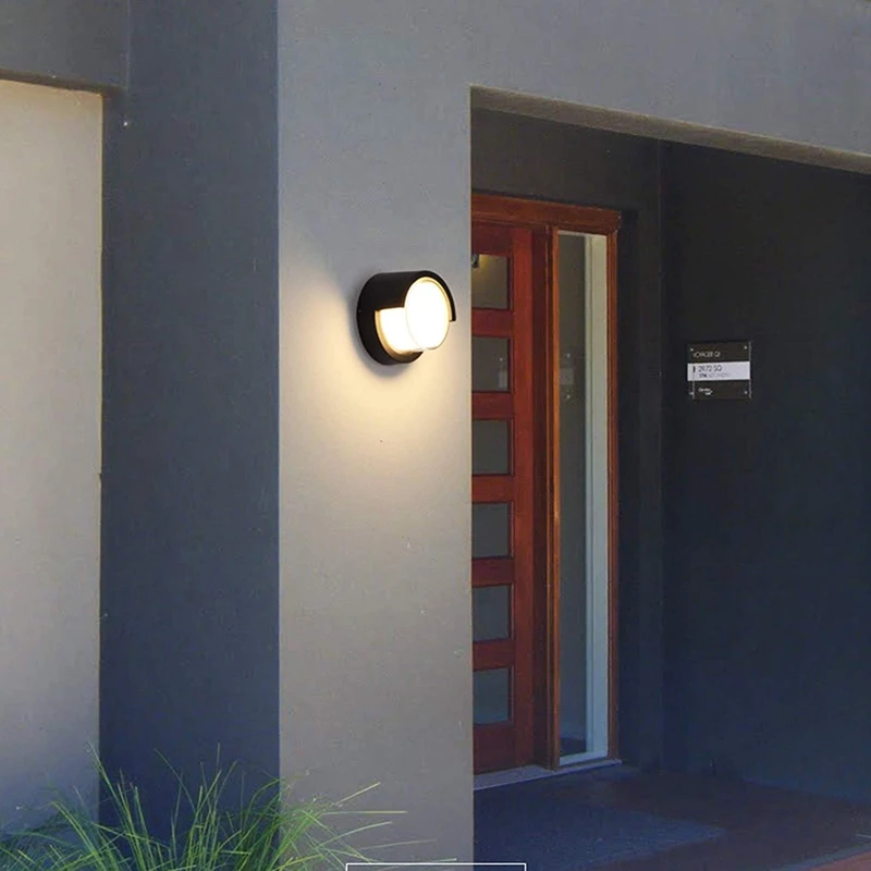 Outdoor Wall Light 10W Waterproof LED Light 3000K Warm White Light Wall Hanging Light Round Base For Porch Courtyard