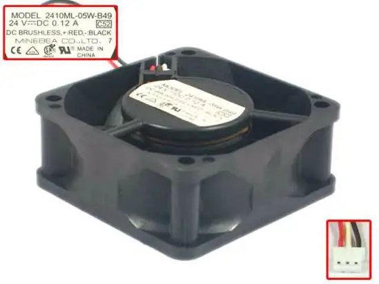 

NMB-MAT 2410ML-05W-B49 C52 DC 24V 0.12A 60x60x25 мм вентилятор охлаждения сервера