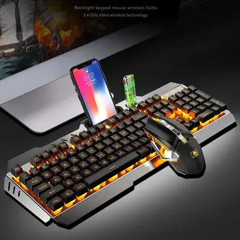 

Wireless Mechanical Keyboard And Mouse Game Set Rechargeable With Backlight For Gaming