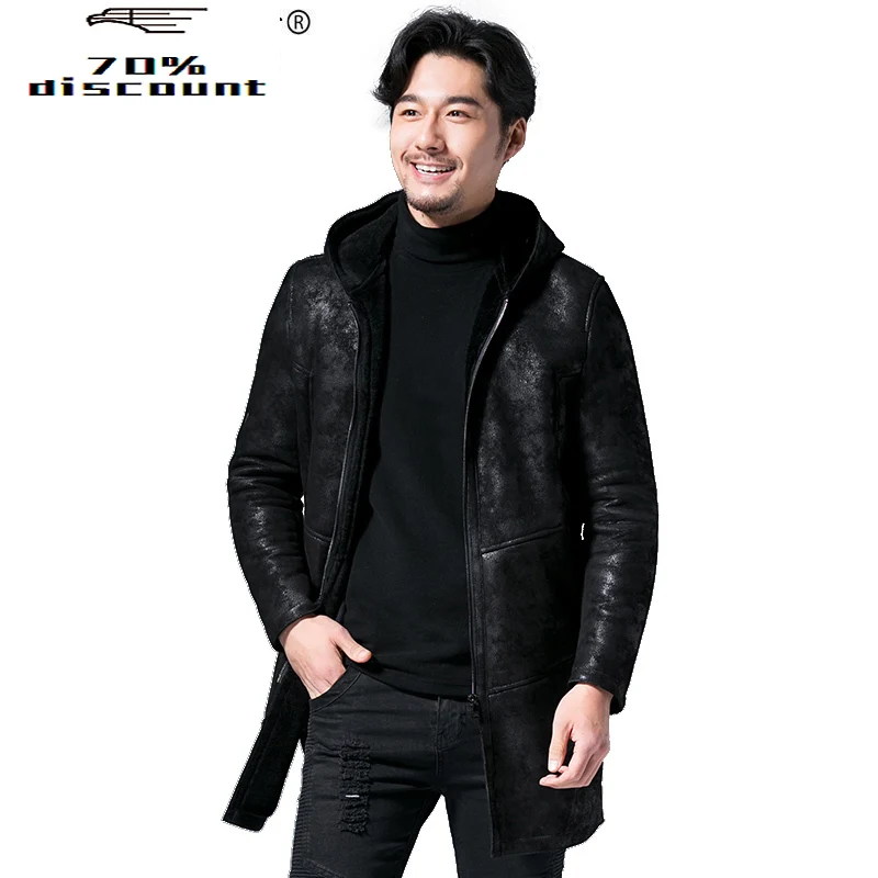 

Genuine Leather Jacket Men Sheep Shearling Real Fur Coat Plus Size Real Fur Wool Chaqueta Cuero Hombre C560A25042 KJ2224