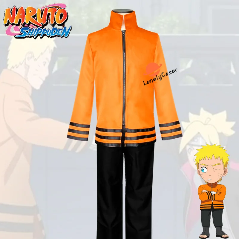 Naruto 7th Hokage Cosplay Costume Uzumaki Boruto Anime Outfit With Top Pants Cloak For Halloween Masquerade Mens Party Suit - 9