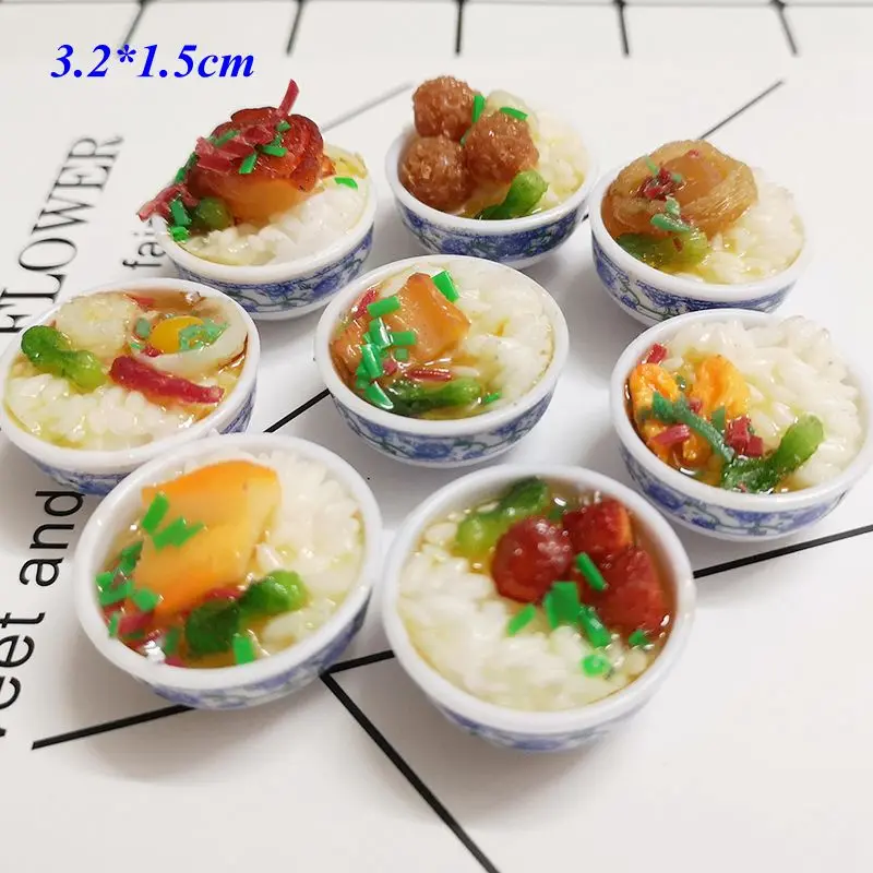 rice 2 шт. 1:6 Масштаб Кукольный домик Миниатюрный китайский рисовая кухня десерт лапша ролевые продукты для Барби Blyth BJD 1/6 кукла кухонные игрушки - Цвет: rice