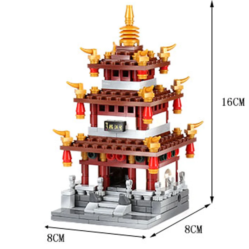 

4 IN 1 Gift toys Chinese Building Street Toys Wangjiang Tower The Teahouse Library Cloth House Building block Set XINGBAO 01102