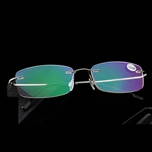 Ультралегкие очки для чтения без оправы из титанового сплава, очки для мужчин и женщин+ 1,0+ 1,5+ 2,0+ 2,5+ 3,0+ 3,5+ 4,0+ 5,0+ 6,0