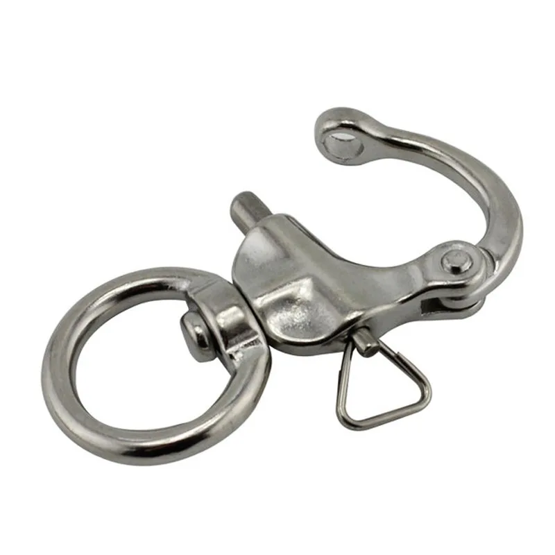 Stainless Steel 316 Quick Release snap hook swivel Spring Shackle Ring Camera Strap Buckle carabiner hanging Metal hardware