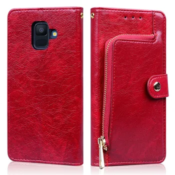 

Phone Case For Samsung Galaxy A6 Plus 2018 Case Cover Luxury Magnetic Flip Zipper Wallet Leather Case For SAMSUNG A6 2018 Etui