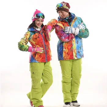 

Colorful Ski Suit Snowboard Jackets Women Ski Suit Winter Warm Breathable Thickened Men Ski Jackets