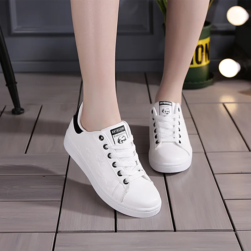 

2018 New Style WOMEN'S Shoes Five-pointed Star White Shoes Korean-style Casual Board Shoes Students Athletic Shoes