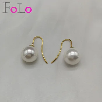 

FoLo New Trendy 316l Stainless Steel Earrings With Pearl Fashion Jewelry Gold Earrings For Women Exquisite Eardrop For Gift