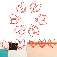 

10pcs/box Fox Shape Paper Clips Escolar Bookmarks Photo Memo Ticket Clip Creative Stationery School Office Supplies