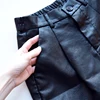 S-4XL Fashion PU Leather Shorts Women's Autumn Winter Bermuda Elastic Waist Loose Five Points Leather Trouser Plus Size Shorts ► Photo 2/6