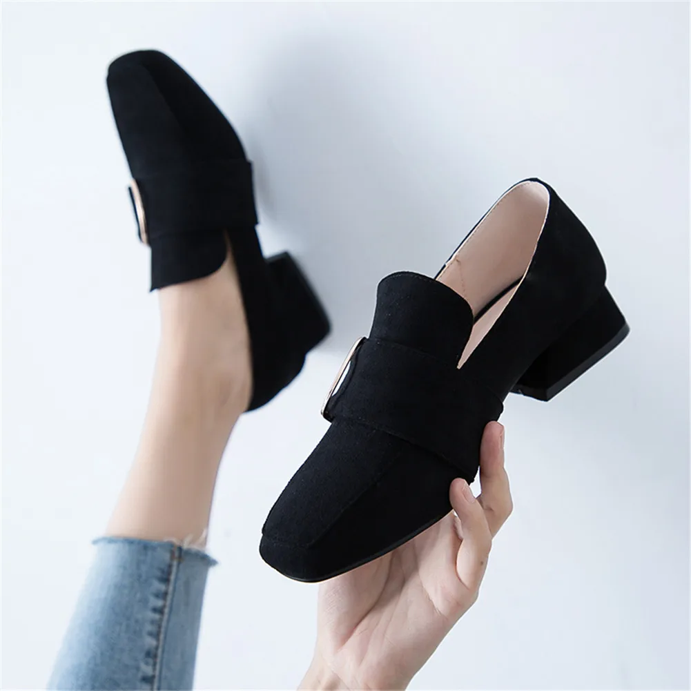 

Sarairis Fashion INS Hot 2020 Large Size 31-43 Square Heels Shoes Woman Heeled Slip On Square Toe Pumps Women Shoes Footwear