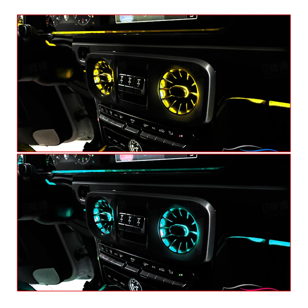 Ambient front vent light for Benz G class W463 auto ambient lamp 64 colors car decorative lights atmosphere lamp ambience light