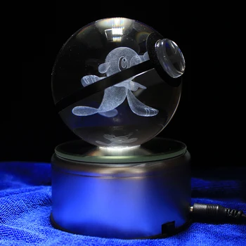 

Popplio Design Crystal Poke Ball 3D Pokemon Figures Kid's Birthday Christmas Gifts