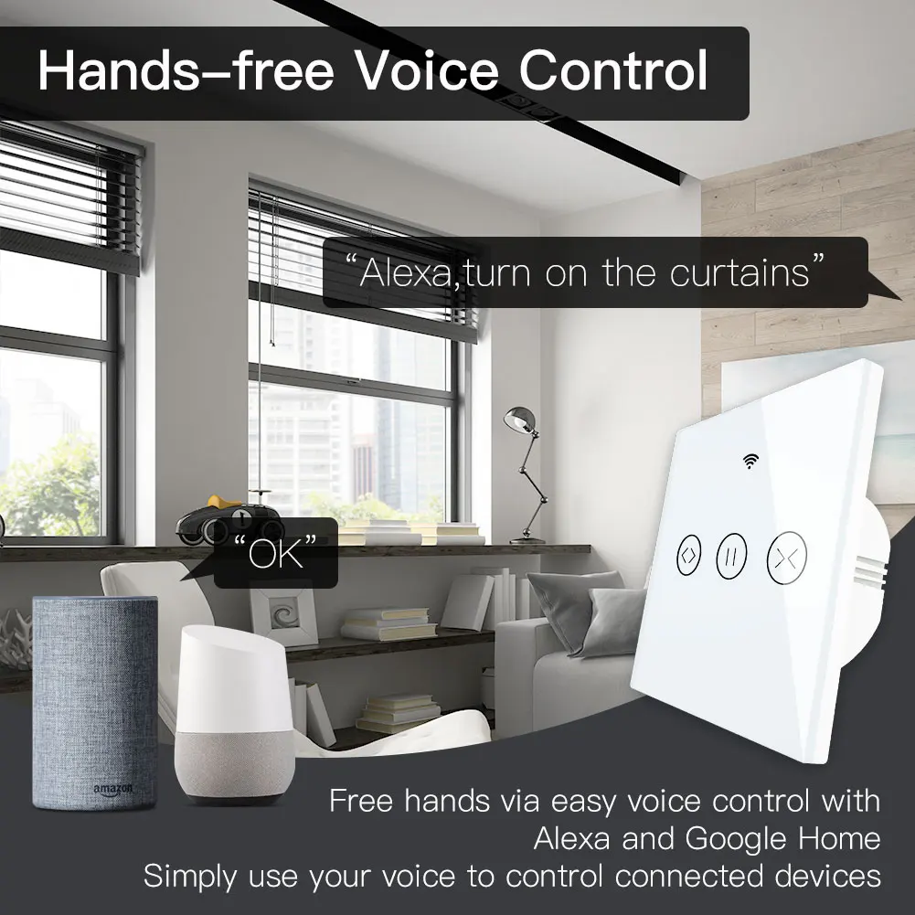 WiFi RF433 умная сенсорная занавеска рулонные жалюзи мотор переключатель Tuya Smart Life