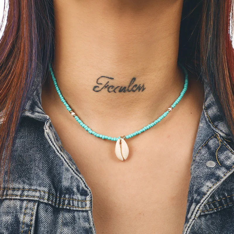 

Bohemian Multilayer For Shell Pattern Pendant Necklaces Natural Sea Shell bead Women Sea Shell Choker Necklace Jewelry New