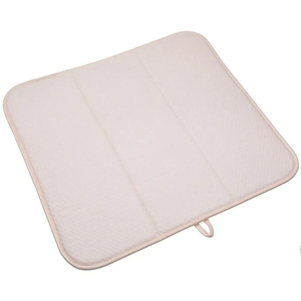 Super Absorbent Kitchen Waffle Weave Dish Drying Mat Countertop Mat Dish Draine Microfiber Cushion Pad XL 16inx18in Black