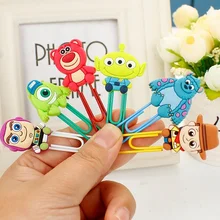 Trombone tridimensionnel en plastique PVC souple, mignon, épingle de signet de Toy Story, fournitures scolaires de bureau, papeterie d'anime, vente en gros