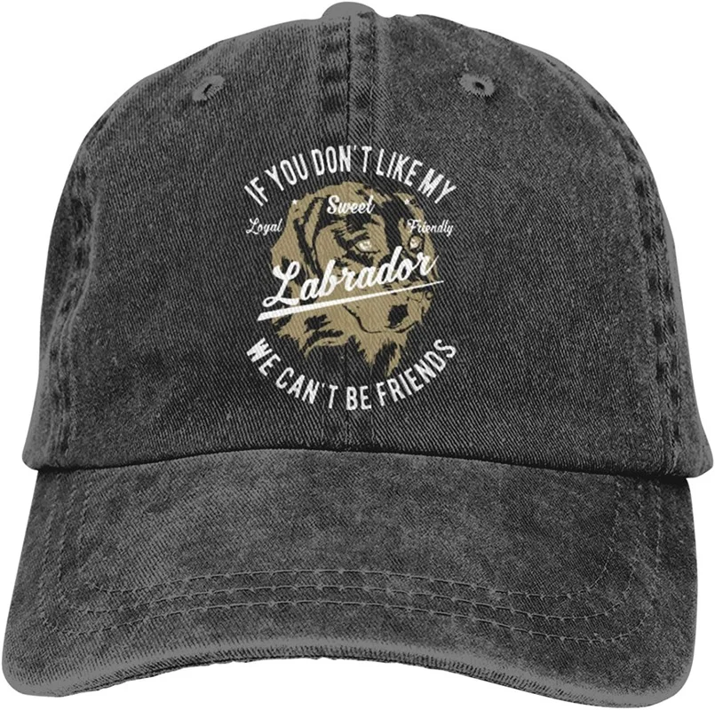 

Labrador Dog Baseball Cap for Men Women Adjustable Classic Vintage Washed Cotton Denim Trucker Hat for Outdoor Activities