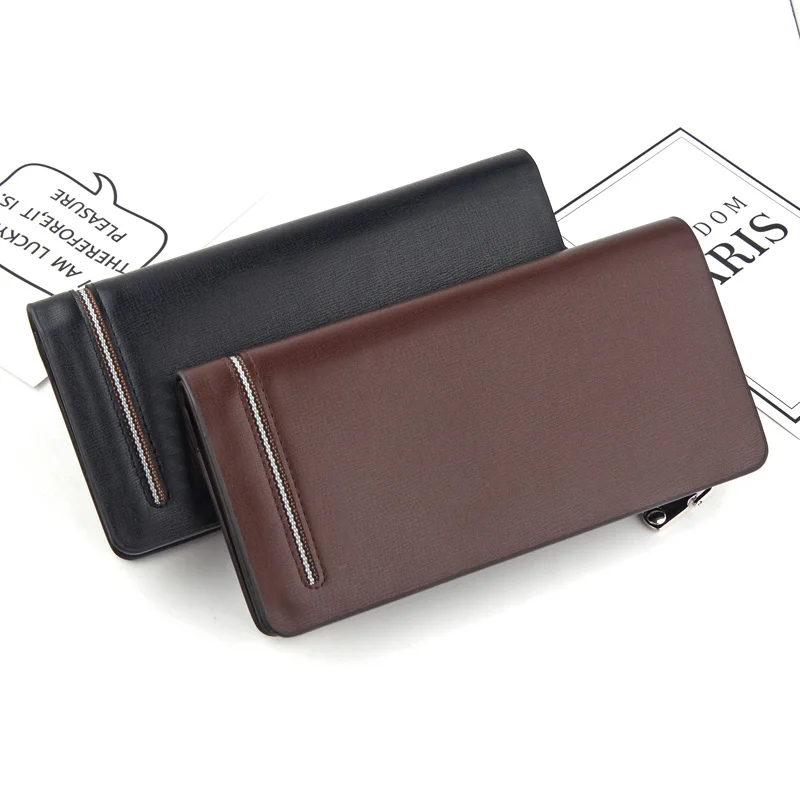 

New men's wallet fashion casual long single pull wallet business multi-function zipper clutch
