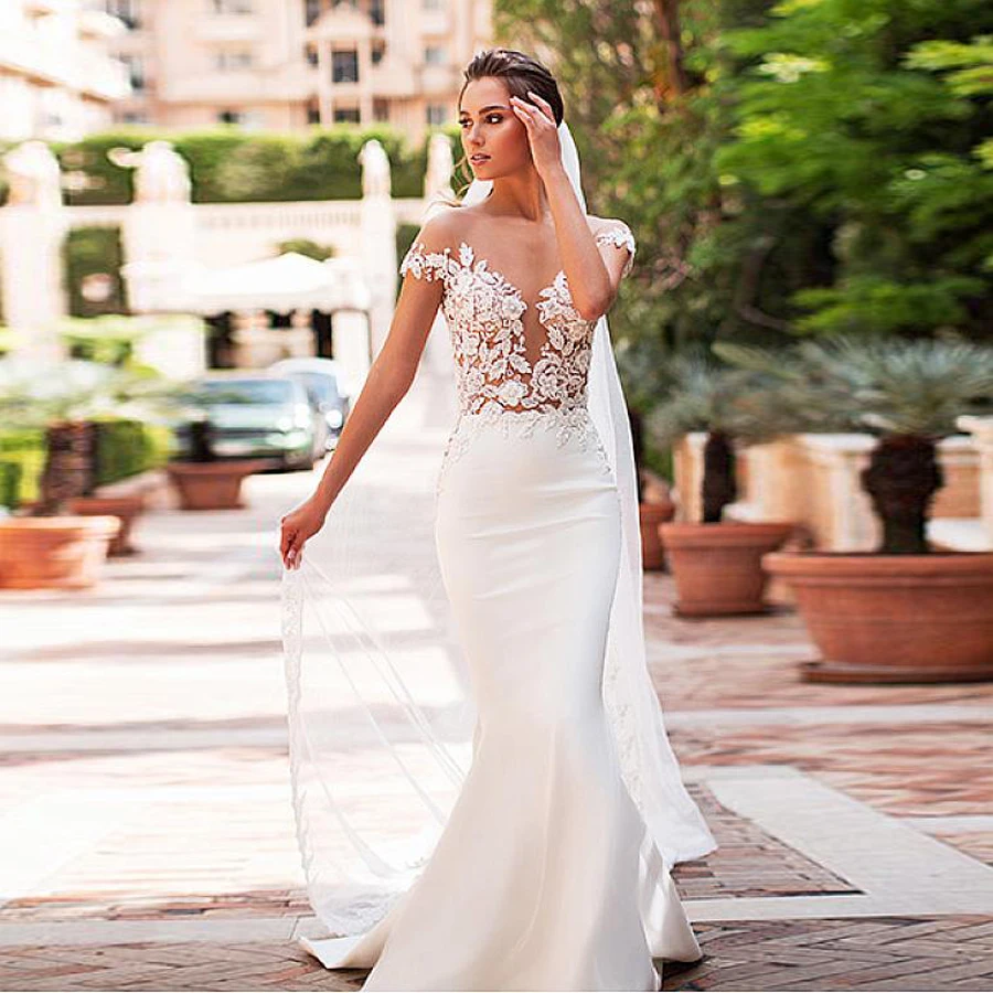 Vestidos de novia изысканные Прозрачные