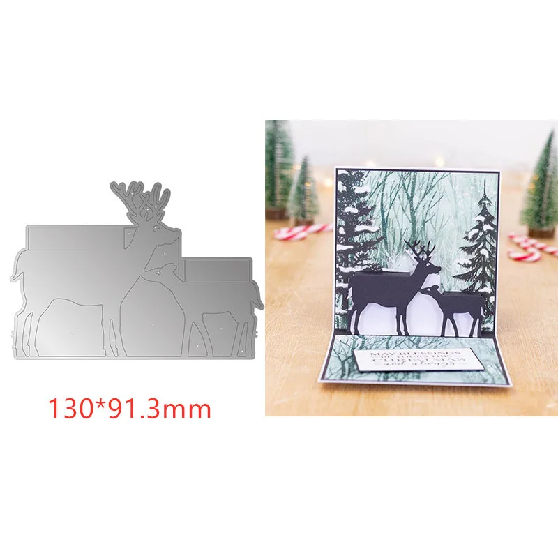 Christmas Pop Out Metal Cutting Dies Stacked Gifts Christmas Tree Snowflake Reindeer Diecut for DIY Scrapbooking Card Craft 2021