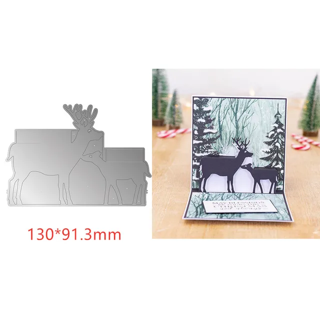 Christmas Pop Out Metal Cutting Dies Stacked Gifts Christmas Tree Snowflake Reindeer Diecut for DIY Scrapbooking Card Craft 2021 Picture 4
