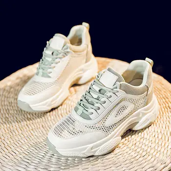 

Fashion Women Sports Shoes 2020 Summer Platform Sneakers Woman Increased Mesh Breathable Walking Casual Shoes Chunky Dad Shoes