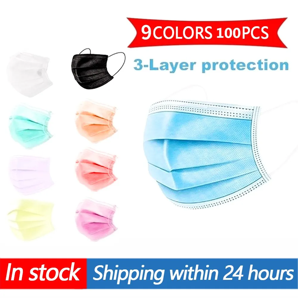 Новинка для возраста от 9 Цветной одноразовые маски/черного/синего/розового