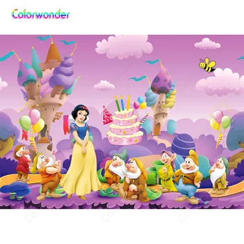 

Snow White in the Romantic Fairy Tale World Baby Shower Photography Backdrop Photographic Backgrounds For Photo Studio Vinyl