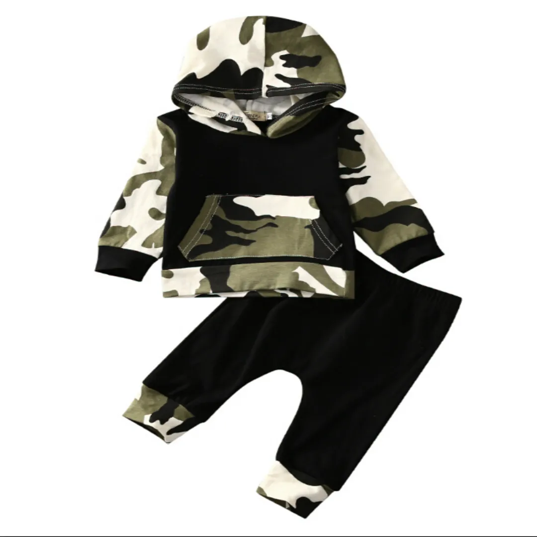 

Boy Set 0-3Y USA Casual Toddler Baby Kids Boy Hooded Tops Pants 2Pcs Outfits Set Clothes Boys Clothes