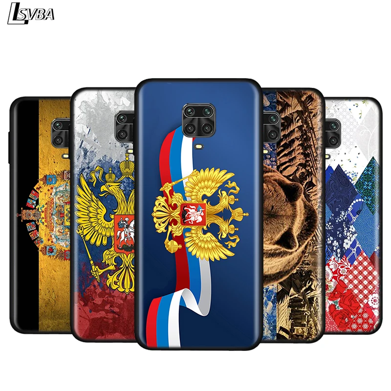 

Silicone Cover Russian Flag Bear Eagle For Xiaomi Redmi Note 9 9S Max 8T 8 7 6 5 Pro 5A 4X 4 Bright Black Phone Case