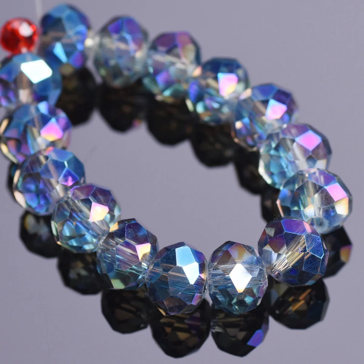 Plated Colorful Rondelle Faceted Crystal Glass 3mm 4mm 6mm 8mm 10mm 12mm 14mm 16mm 18mm Loose Spacer Beads for Jewelry Making